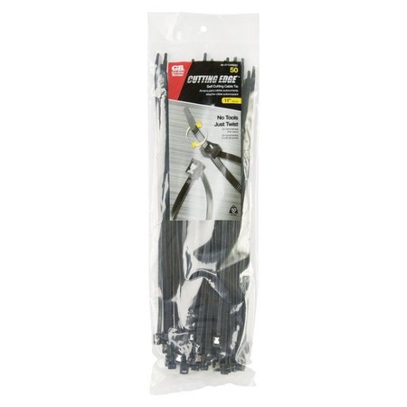 GARDNER BENDER 11 in. L Black Self-Cutting Cable Tie 50 pk 46-311UVBSC